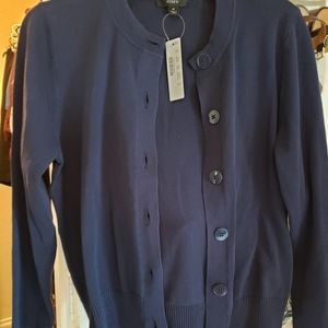 Jcrew navy crepe cardigan